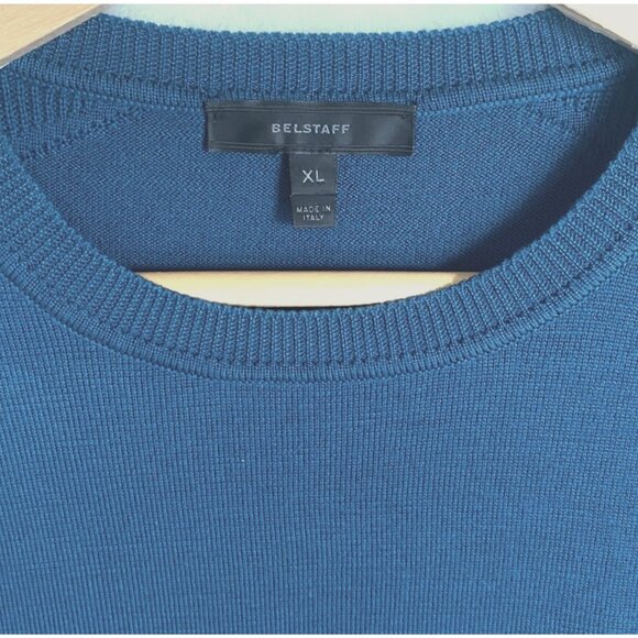mens size XL Belstaff moto lightweight sweater‎ teal blue pristine Made in Italy - Picture 4 of 10